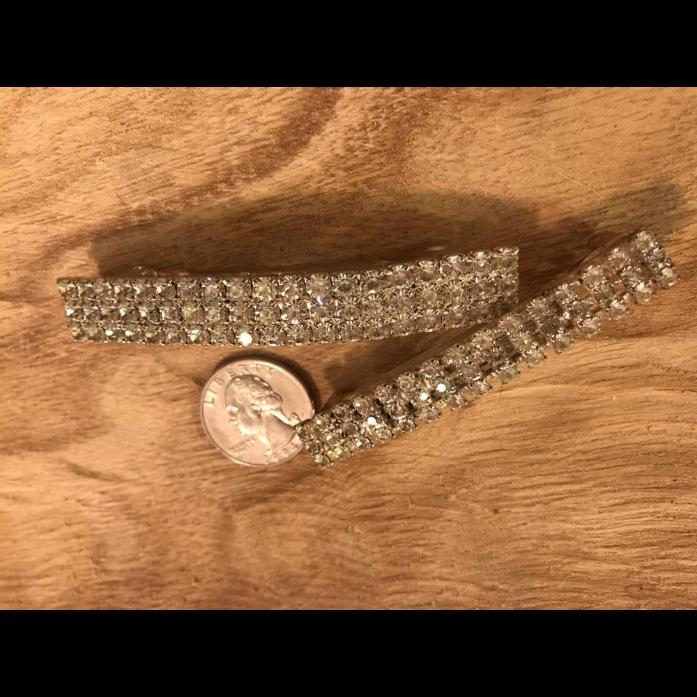 Vintage French Rhinestone Barrette Set Crystal Hair Clips - Picture 7 of 9